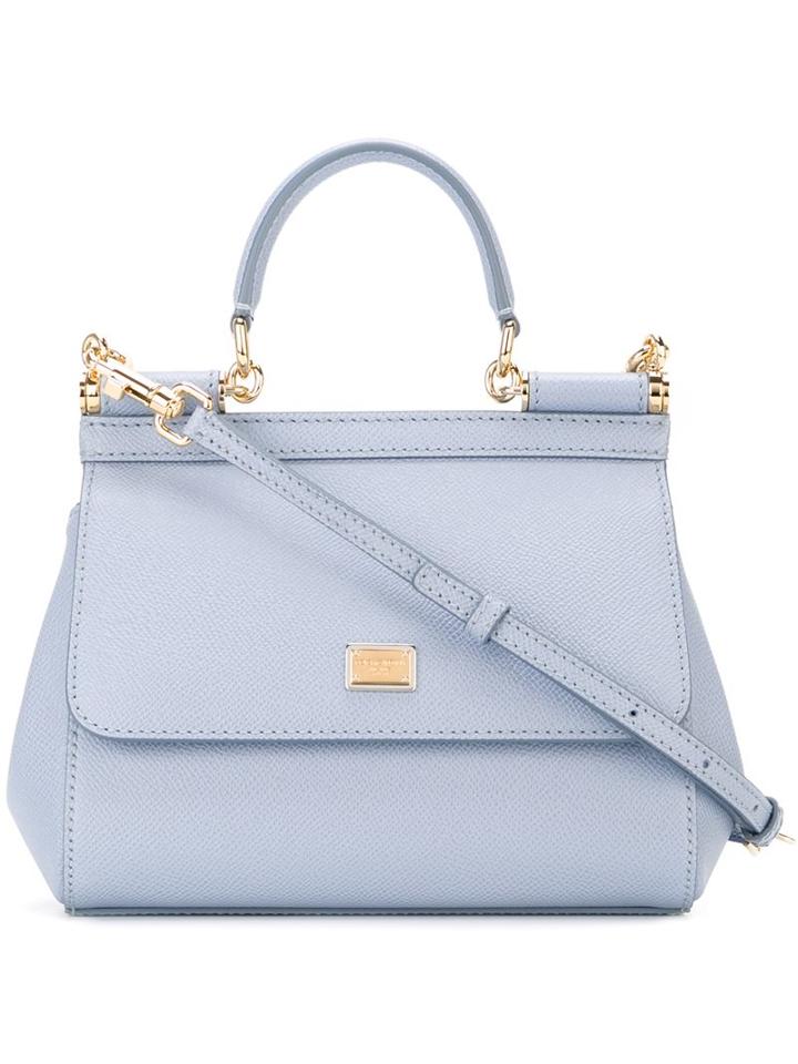 Small 'sicily' Tote, Women's, Blue, Calf Leather, Dolce & Gabbana