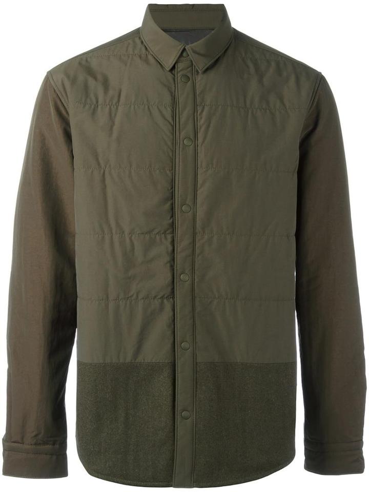 Plac Padded Buttoned Jacket, Men's, Size: Small, Green, Nylon/cotton/polyester