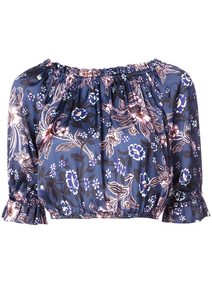 Jill Stuart Floral Print Cropped Top - Blue