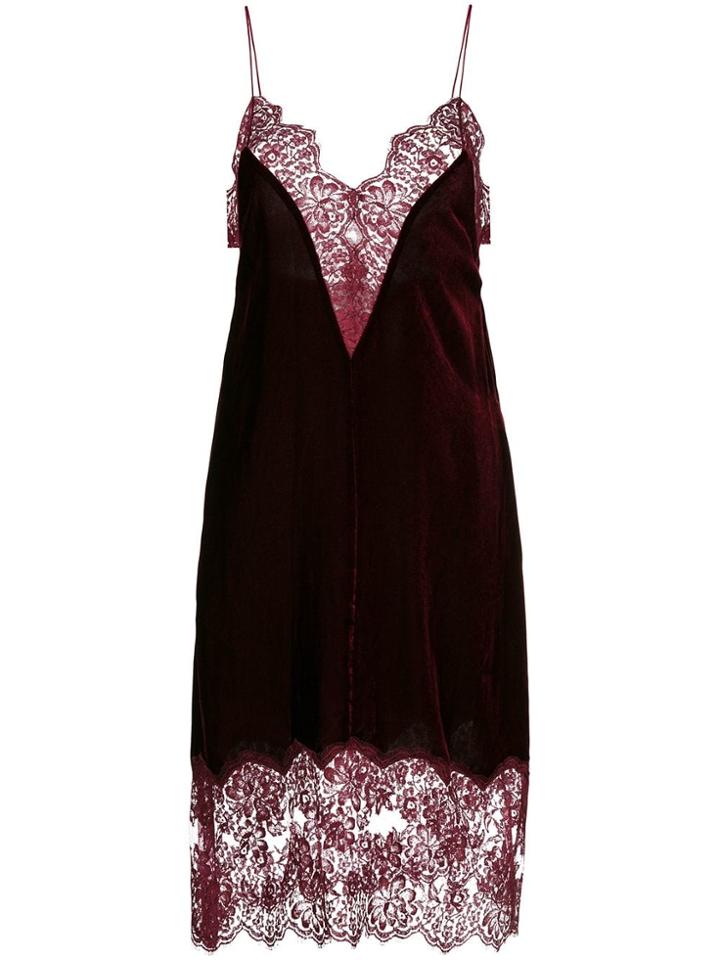 Stella Mccartney Lace Details Slip Dress - Pink & Purple