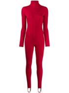 Atu Body Couture Zip Up Jumpsuit - Red