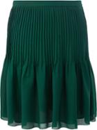 Oscar De La Renta - Pleated Skirt - Women - Silk - 8, Green, Silk