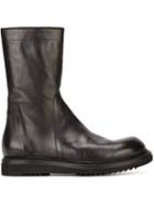 Rick Owens Round Toe Boots, Men's, Size: 40, Black, Calf Leather/leather/rubber