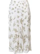 Brock Collection Embellished Straight Skirt, Women's, Size: 6, White, Cotton