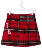 John Richmond Junior Teen Tartan Skirt - Red