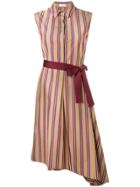 Brunello Cucinelli Striped Shirt Dress - Brown