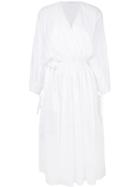 Agnona - Wrap Front Dress - Women - Cotton - 38, White, Cotton
