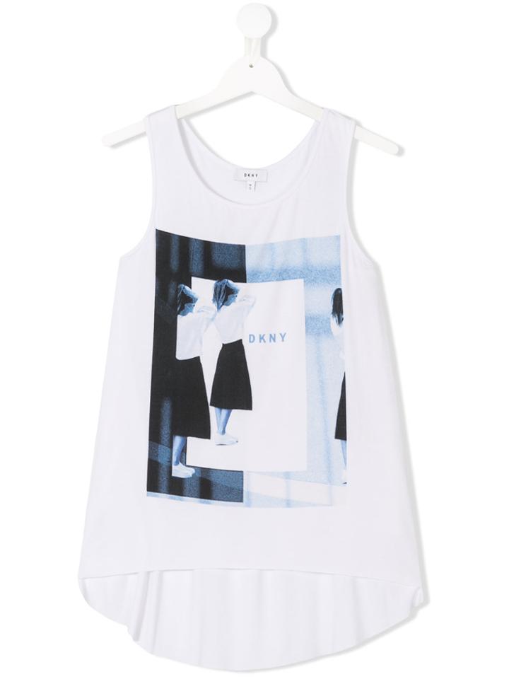 Dkny Kids Graphic Print Tank Top - White