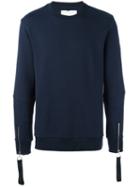 Matthew Miller Zipped Cuff Sweatshirt, Men's, Size: Medium, Blue, Cotton