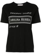 Carolina Herrera Intarsia Logo T-shirt - Black