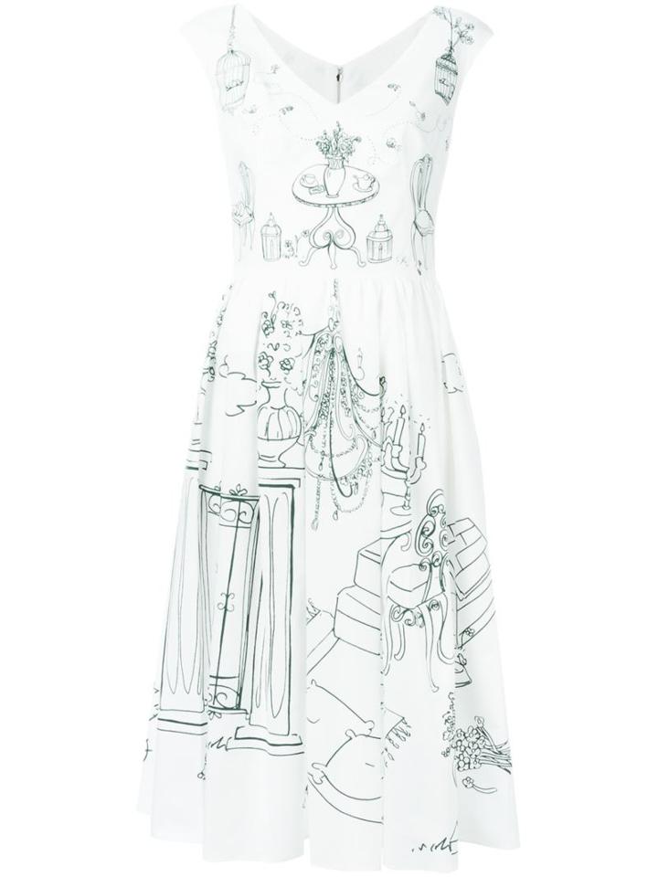 Dolce & Gabbana Garden Print Flared Dress