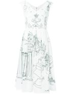 Dolce & Gabbana Garden Print Flared Dress