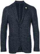Lardini - Dogtooth Two Button Blazer - Men - Cotton/linen/flax/polyester/wool - 50, Blue, Cotton/linen/flax/polyester/wool