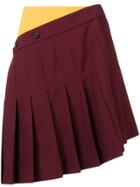 Calvin Klein 205w39nyc Asymmetric Pleated Mini Skirt - Red