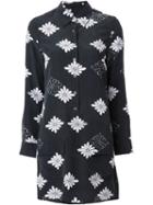 Equipment Flower Print Shirt Dress, Women's, Size: S, Black, Silk