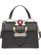 Miu Miu Miu Lady Madras Leather Handbag - Black