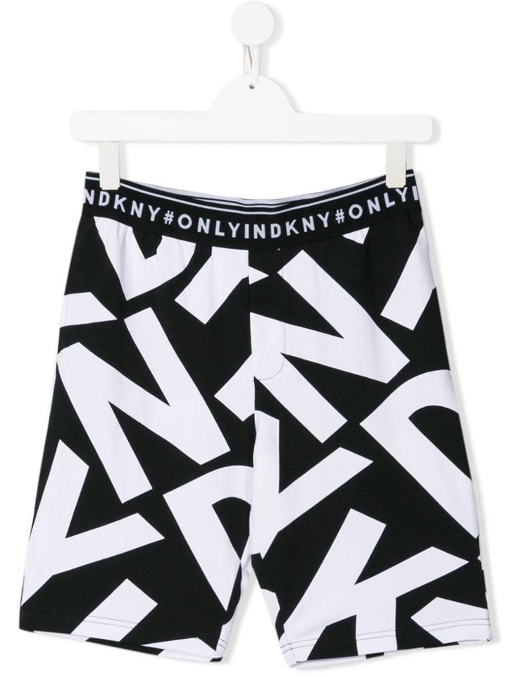 Dkny Kids Logo Print Shorts - Black