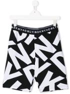 Dkny Kids Logo Print Shorts - Black