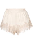 Puma - Lace Trim Shorts - Women - Cotton - S, Pink/purple, Cotton