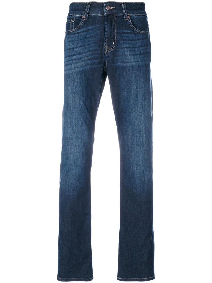 7 For All Mankind - Stonewashed Regular Jeans - Men - Cotton/polyester/spandex/elastane - 33, Blue, Cotton/polyester/spandex/elastane