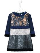 Quis Quis Mixed Material Dress, Girl's, Size: 10 Yrs, Blue