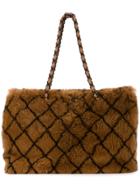 Chanel Vintage Quilted Cc Logos Tote Bag - Brown