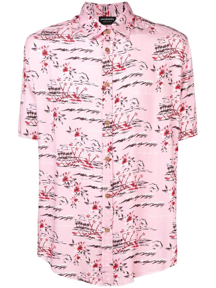 Mauna Kea Floral Print Shirt - Pink