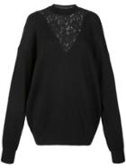 See By Chloé Floral Lace Knitted Jumper - Black