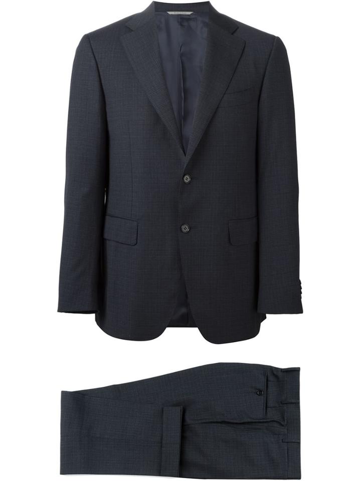 Canali Checked Two Piece Suit - Blue