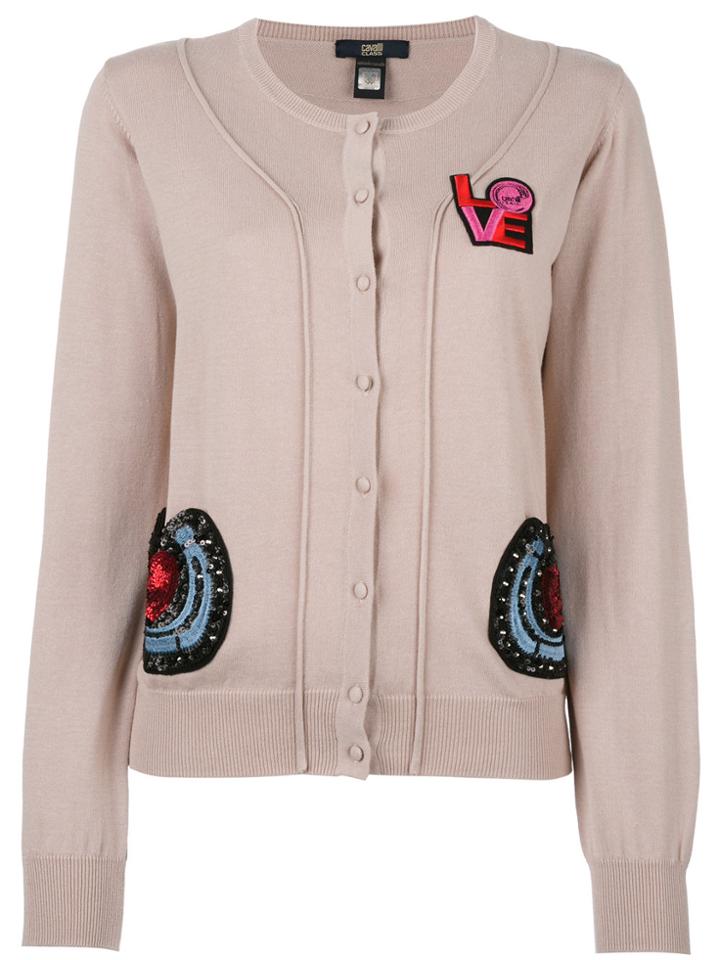 Cavalli Class Embroidered Appliqué Cardigan - Nude & Neutrals
