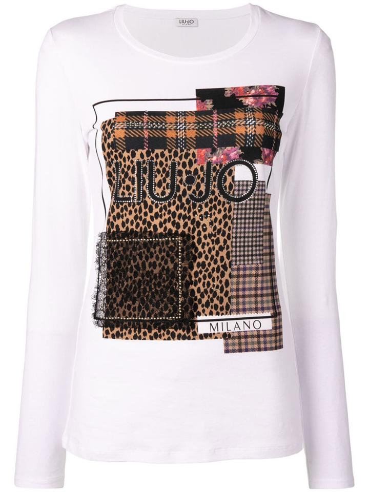 Liu Jo Patchwork Knitted Top - White