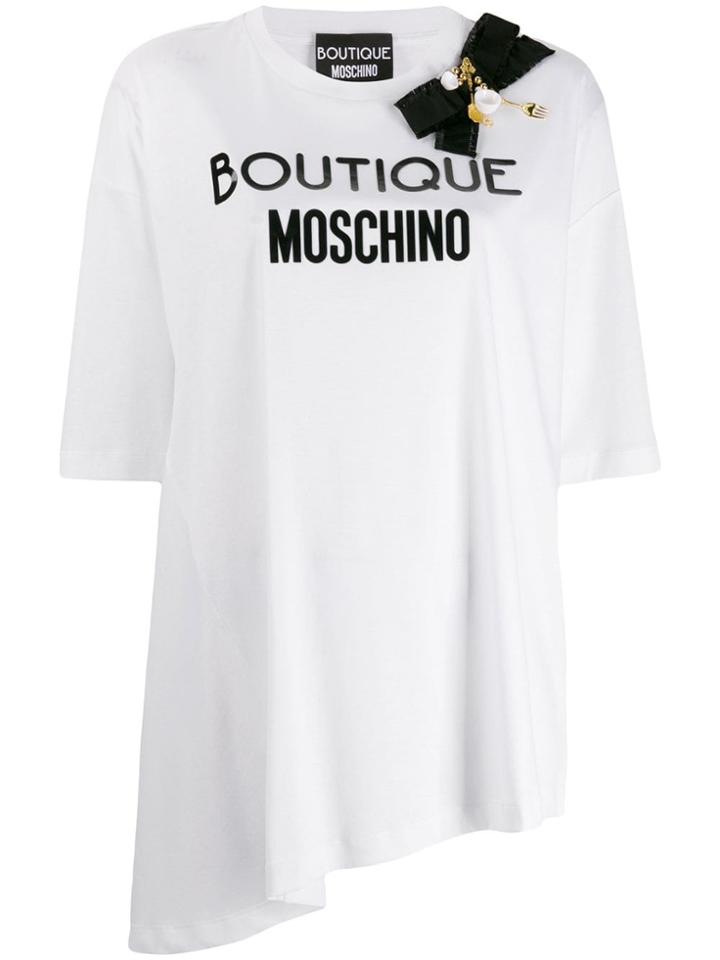 Boutique Moschino Bow Embellished T-shirt - White