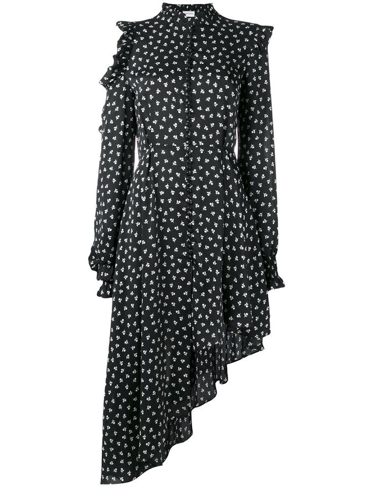 Magda Butrym - Marbella Floral Print Dress - Women - Silk - 40, Black, Silk