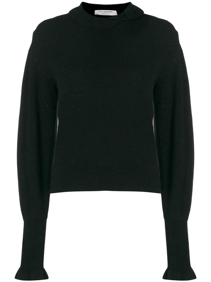 Philosophy Di Lorenzo Serafini Fold Collar Sweater - Black