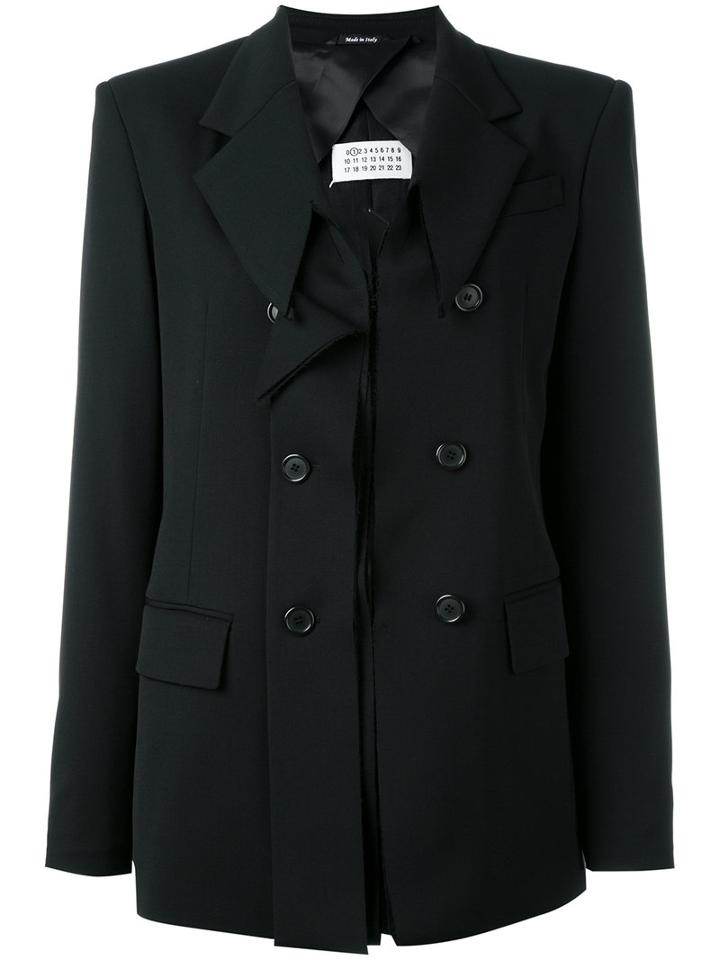 Maison Margiela Fringe Detailed Coat, Women's, Size: 38, Black, Cotton/spandex/elastane/virgin Wool/viscose