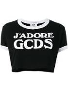 Gcds Logo Cropped T-shirt - Black