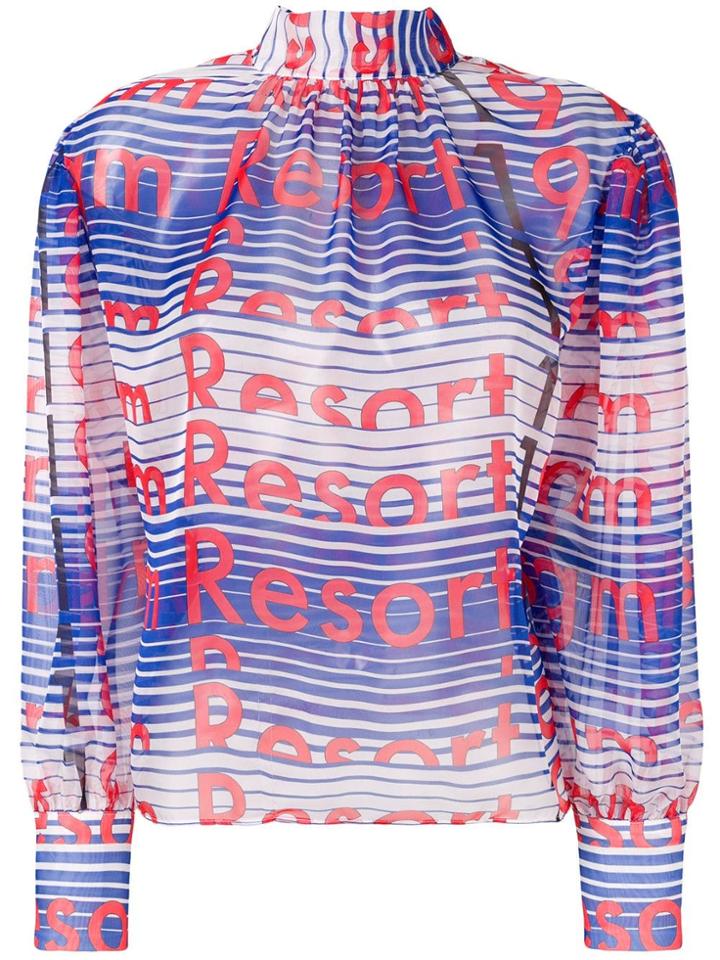 Msgm Resort Printed Blouse - Blue