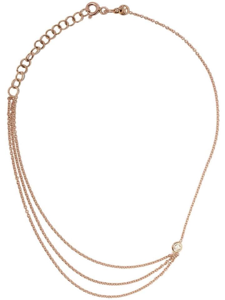 Kismet By Milka 14kt Rose Gold Three Chains Diamond Anklet