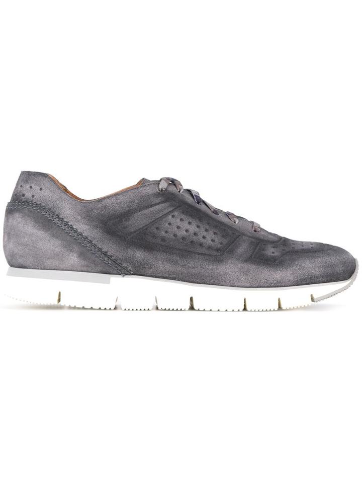 Santoni Perforated Lace-up Sneakers
