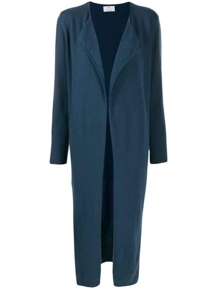 Allude Open Front Cardi-coat - Blue