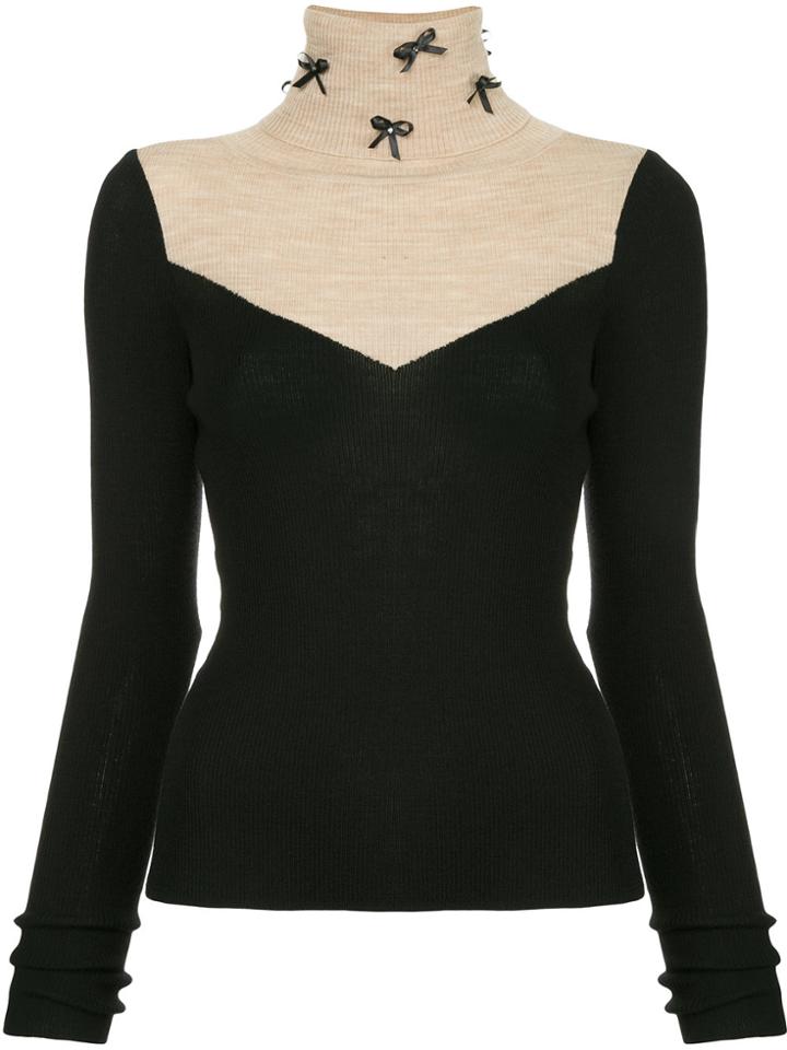 Tu Es Mon Trésor Panelled Turtleneck Sweater - Black