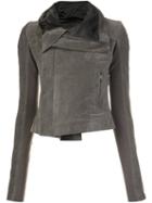 Rick Owens Biker Jacket, Women's, Size: 42, Green, Cotton/linen/flax/cupro