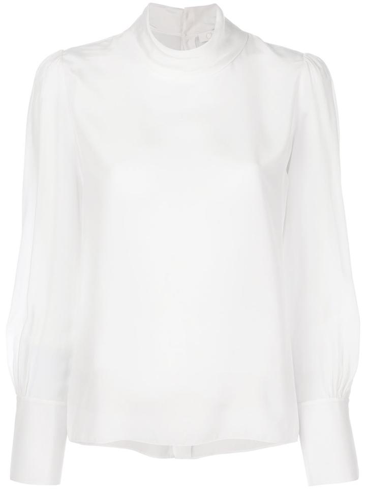 Chloé - Fitted Blouse - Women - Silk - 36, Nude/neutrals, Silk