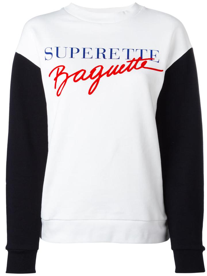 Être Cécile Superette Baguette Sweatshirt, Women's, Size: Medium, White, Cotton
