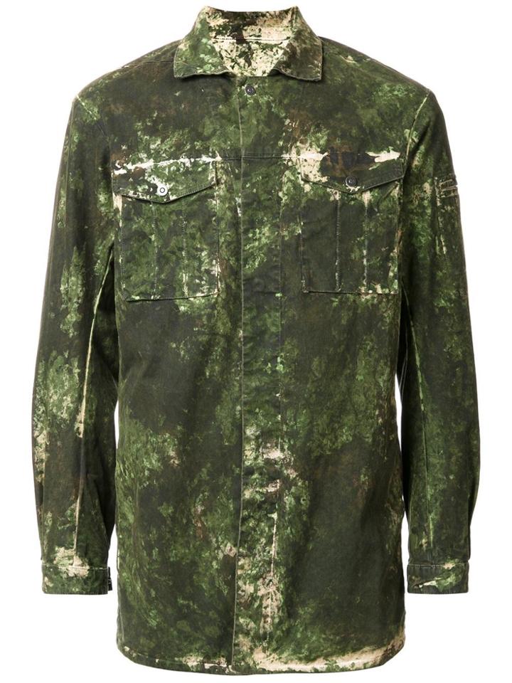 11 By Boris Bidjan Saberi Washed Camouflage Print Jacket - Green