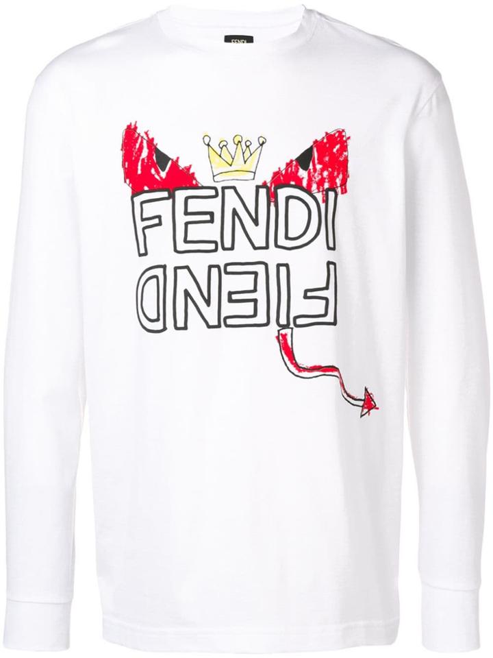 Fendi Fendi/fiend Anagram Print Top - White