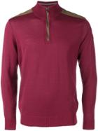 Paul & Shark Zipped Neck Jumper - Red