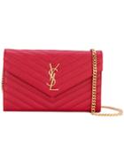 Saint Laurent - Monogram Envelope Bag - Women - Calf Leather - One Size, Red, Calf Leather