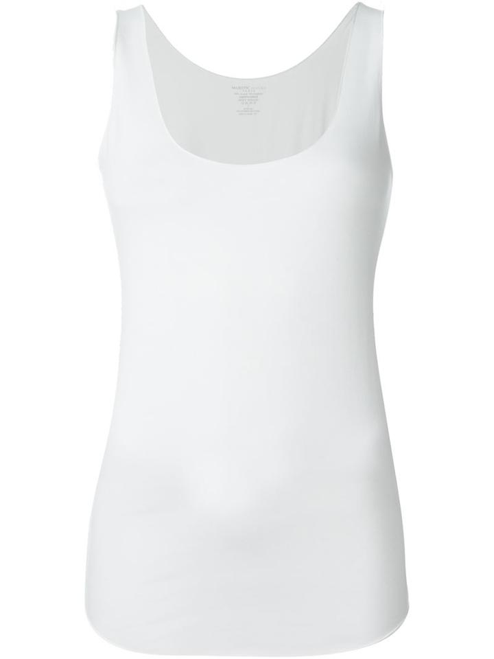 Majestic Filatures Scoop Neck Tank Top, Women's, Size: 2, White, Viscose/spandex/elastane