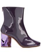 Maison Margiela Destroyed Heel Ankle Boots - Purple